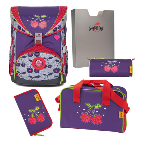 DerDieDas ErgoFlex Schulrucksack Set Exklusiv Superflash Cherry